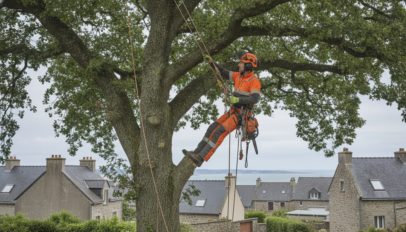Élagage et abattage d'arbres à Brest : arboriste grimpeur certifié