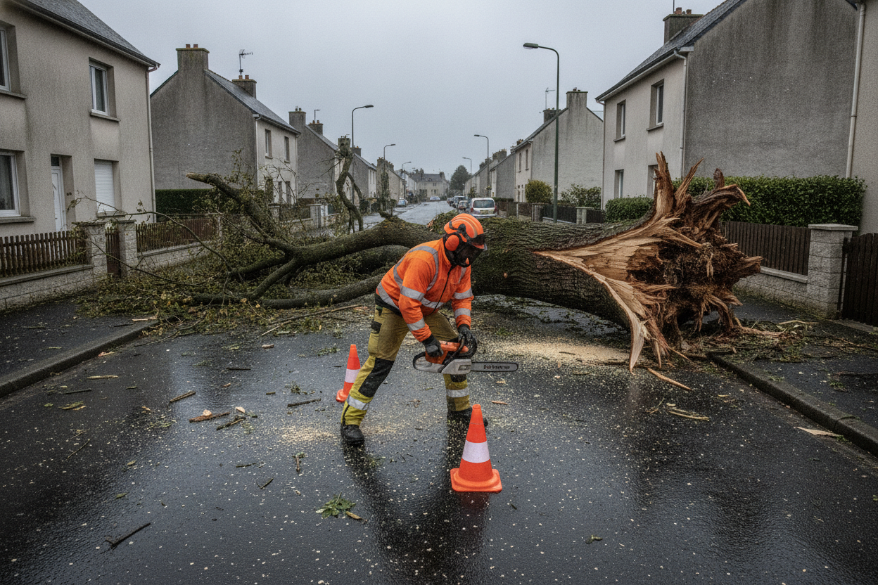 Élagage et abattage d'urgence à Brest : intervention rapide après tempête en Finistère