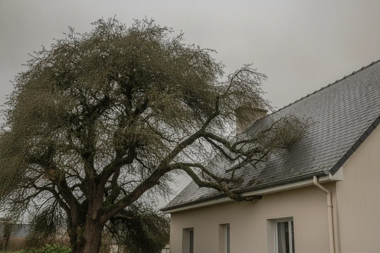 Arbre élagué et sécurisé, couronne équilibrée, jardin dégagé à Guipavas